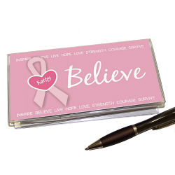 Believe - Breast Cancer Awareness Personalized Checkbook Cover
