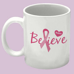 Believe - Breast Cancer Awareness Personalized Coffee Mug