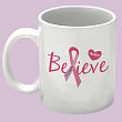 219990MC - Believe - My Coupons Breast Cancer Awareness Personalized Coffee Mug