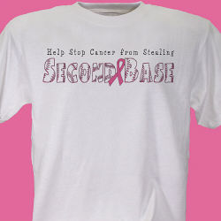 Breast Cancer "Stealing Second Base" T-shirt 