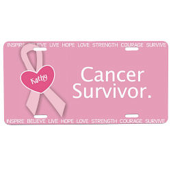 Cancer Survivor - Breast Cancer Awareness Personalized License Plate