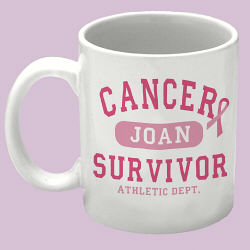 Cancer Survivor Athletic Dept - Breast Cancer Awareness Personalized Coffee Mug