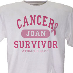 Cancer Survivor Athletic Dept. - Breast Cancer Awareness Personalized T-shirt