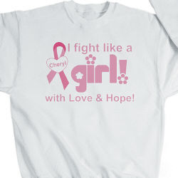 I Fight Like A Girl - Breast Cancer Awareness Personalized Sweatshirt