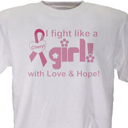 I Fight Like A Girl - Breast Cancer Awareness Personalized T-shirt