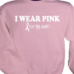 I Wear Pink - Breast Cancer Awareness Personalized Sweatshirt  