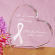 In Loving Memory Personalized Breast Cancer Awareness Heart Keepsake