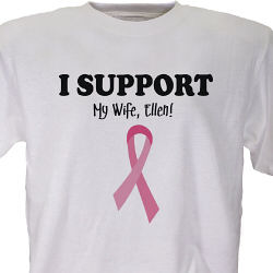 Personalized Breast Cancer Awareness T-shirt - I support Design