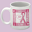 219980 - Ribbon of Heart - Breast Cancer Awareness Personalized Coffee Mug 