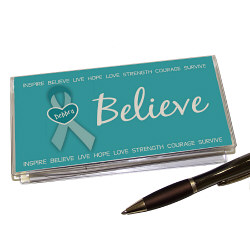 Believe - Ovarian Cancer Awareness Personalized Checkbook Cover