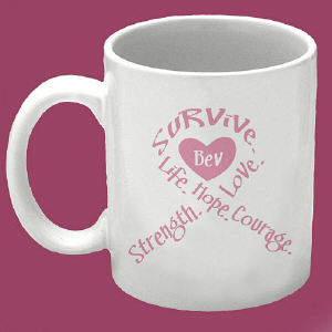 Survival Ribbon - Breast Cancer Awareness Personalized Coffee Mug