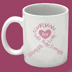 Survival Ribbon - Breast Cancer Awareness Personalized Coffee Mug