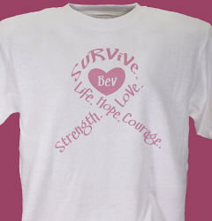 Survival Ribbon - Breast Cancer Awareness Personalized T-shirt