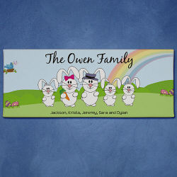 Personalized Easter Wall Canvas -Bunny Family