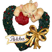 Cat on Wreath Ornament