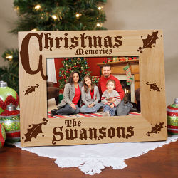 Christmas Memories Personalized Wood Picture Frame