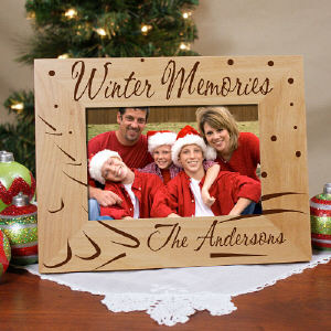 Winter Memories Personalized Wood Picture Frame