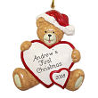 82903 - Baby's 1st Christmas Personalized Bear and Heart Ornament