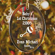 820224 - Baby's 1st Christmas Personalized Glass Ornament 