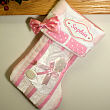 S2483GG - Baby's 1st Christmas Pink Personalized Christmas Stocking 