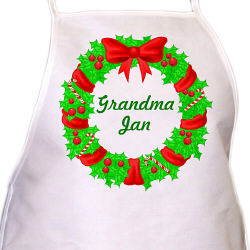 Christmas Wreath Personalized Christmas Apron