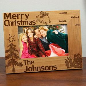 Family Christmas Personalized Wood Picture Frame