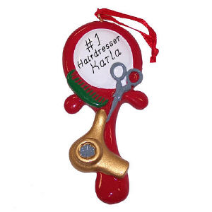 Personalized hairdresser Christmas Ornament
