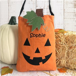 Embroidered Pumpkin Trick or Treat Bag