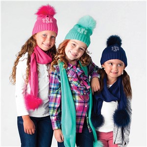 Personalized Kids Monogram Cable Knit Hat E13881434X