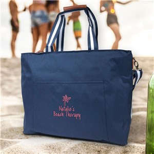Embroidered Summer Icons Cooler Tote