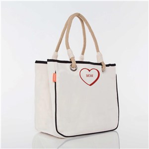 Embroidered Name or Message in Heart Rope Tote E22148544