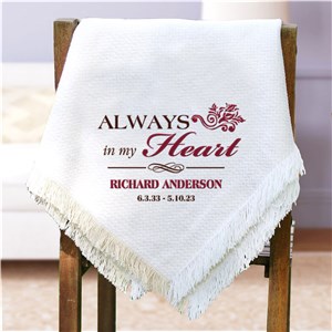 Embroidered Memorial Throw Blanket | Personalized Afghan