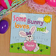Some Bunny Loves Her Personalized Sqaure Shaped Easter Wood Jig Saw Puzzle