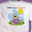 5681x - Some Bunny Loves Him Personalized Easter Youth Easter Sweatshirt