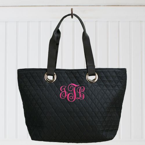 Monogram Quilted Tote Bag Bridesmaid GiftsForYouNow