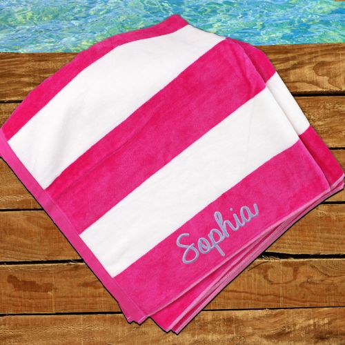 Personalized striped Beach Towel
