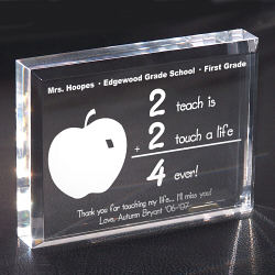 2 Touch A Life 4-ever Teacher Keepsake Paperweight