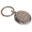 G11809 - Custom Message Silver Oval Locket Keychain