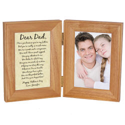 To My Dad... Natural Wood Bi-Fold Personalized Picture Frame
