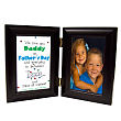 917216 - Hugs & Kisses Father's Day Black Bi-Fold Personalize Picture Frame