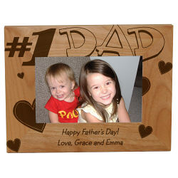 Number One Dad Wood Picture Frame
