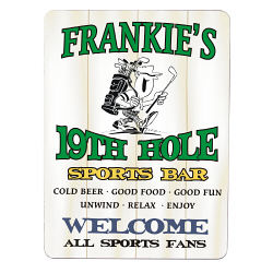 19th Hole Sports Bar Personalized Wall Sign 
