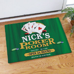 Poker Room Personalized Doormat