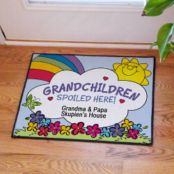 Personalized Grandparents Doormat - Grandchildren Spoiled Here