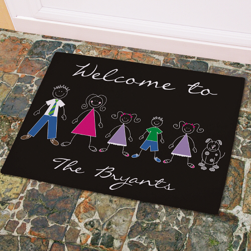 Stick Family Personalized Doormat GiftsForYouNow