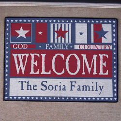 God Family Country Welcome Doormat
