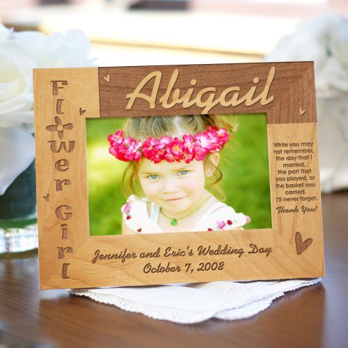 Personalized Flower Girl Wood Picture Frame Engraved Wedding Party Gifts