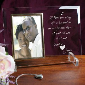 All I Need Beveled Glass Picture Frame