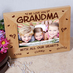 All Our Hearts Personalized Wood Picture Frame