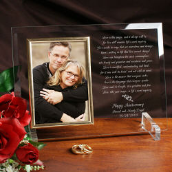 Love Is Magic Anniversary Personalized Beveled Glass Picture Frame
